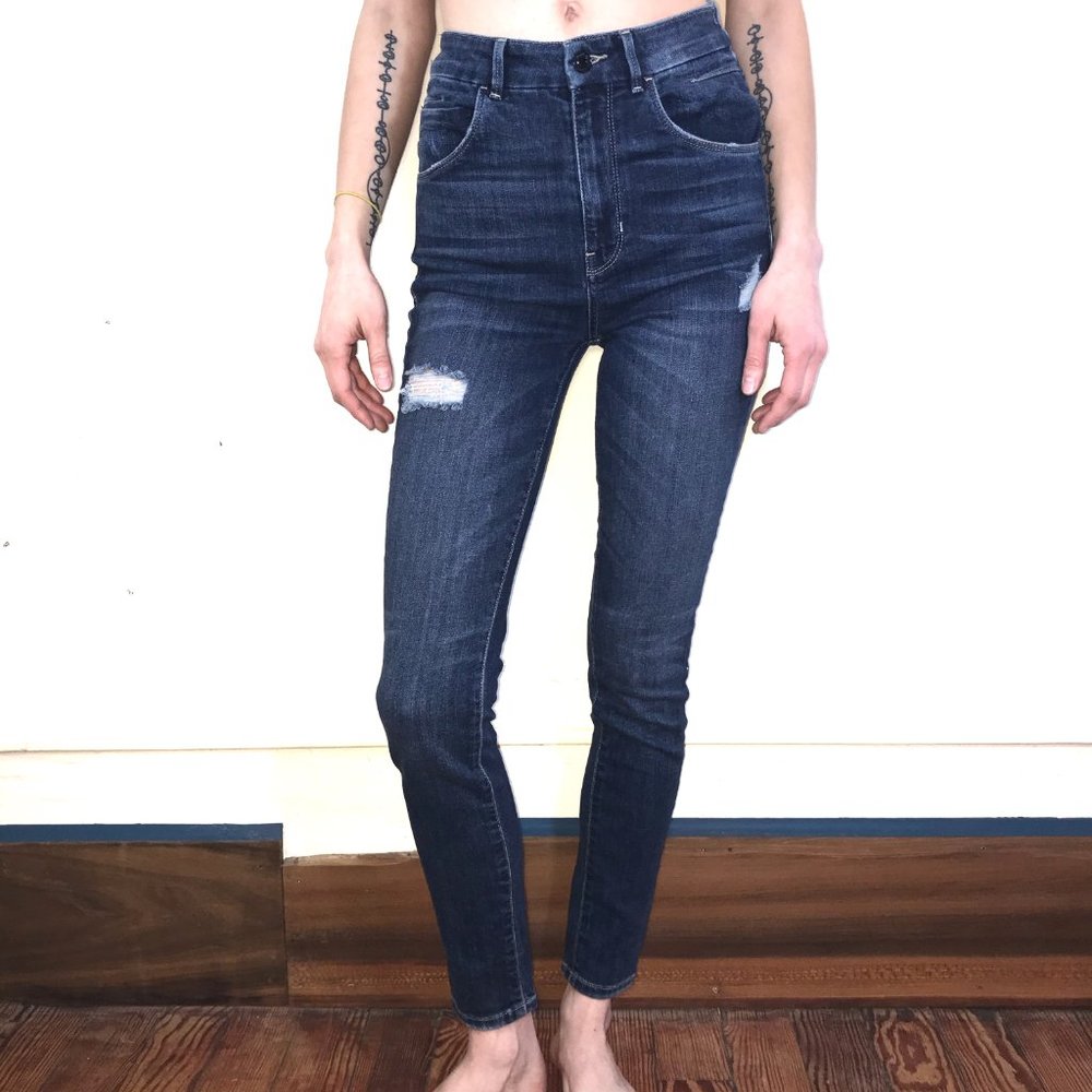 Guess "Super High Rise" distressed skinny jeans